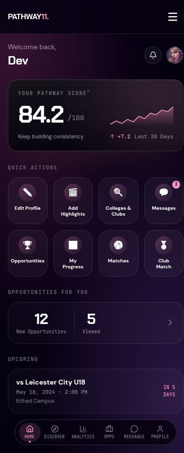 Pathway11 app dashboard